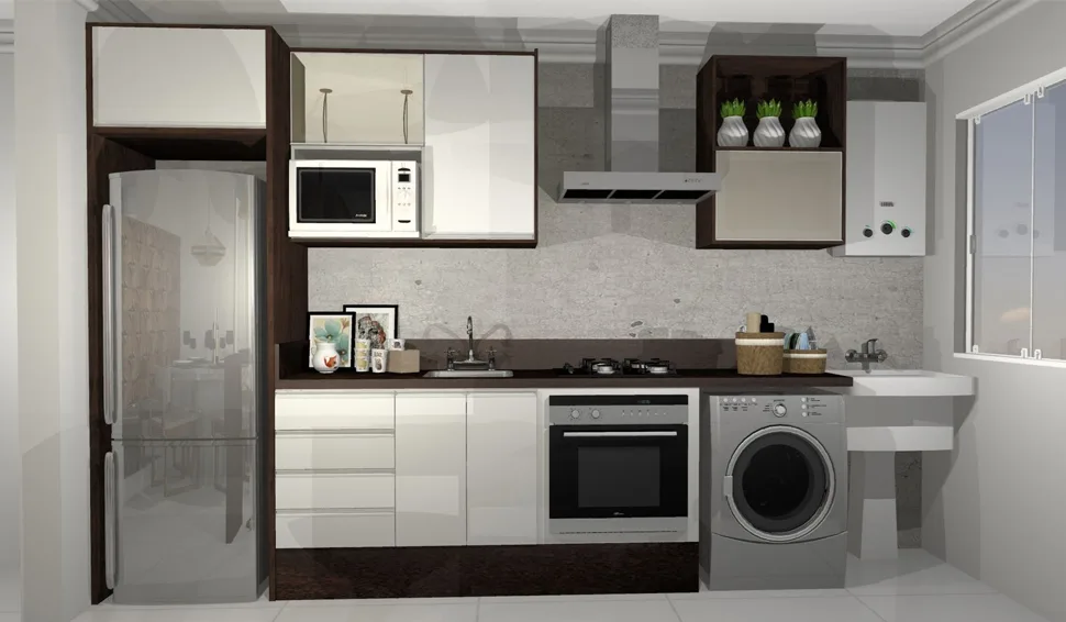 Cozinha planejada com acabamento premium