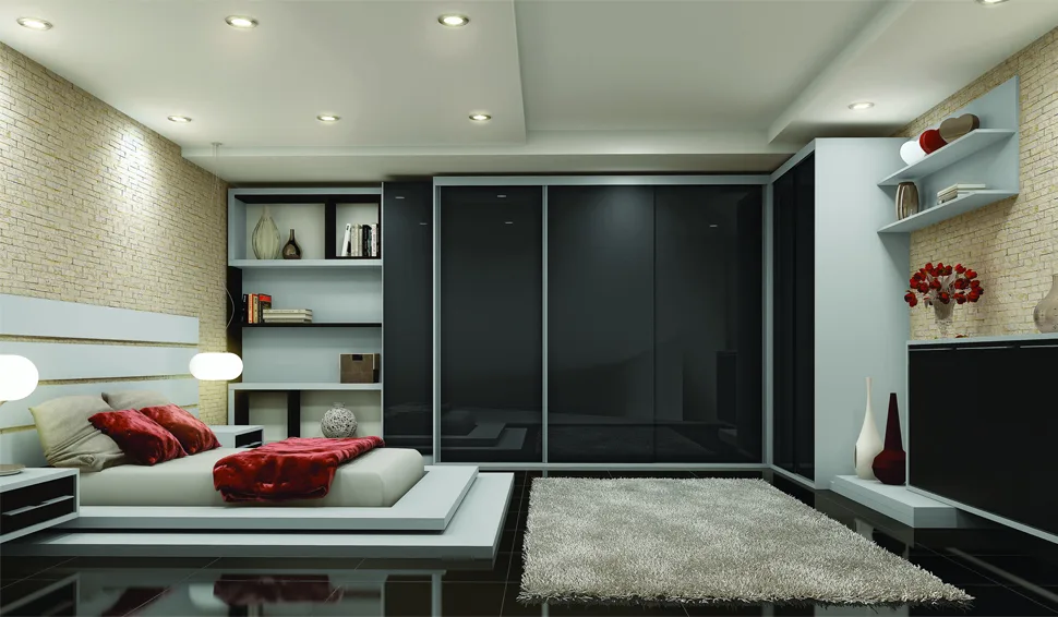 Dormitório planejado com closet integrado